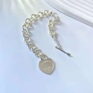 Chain SellingS Sterling Sier Classic HeartShape Exquisite O Bracelet Women Original 1 Jewelry Valentines Gift 231027 - Ges...