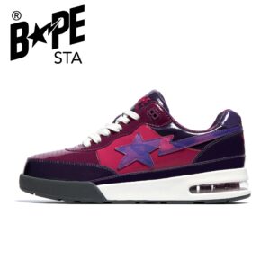 A BATHONG APE Bape ROAD STA Patent Leather Trendy Casual Low Cut Fashionable Board Shoes Purple Air Max Men And Women - Sc...