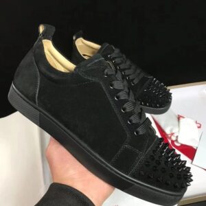 Chaussures À Rivets En Daim Vache Pour Hommes, Baskets De Luxe, Respirantes, Noires Et Grises, Style Punk Rock - Schuhe