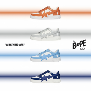 A BATHING-APE Classic Lacquer Leather Double Splicing Trendy Fashion Board Shoes Air Force No.1 Board Shoes Men's And Wome...