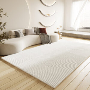 Cream Simple Living Room Carpet 2024 Light Luxury Dirt-resistant Easy-care Non-slip Advanced Plush Sofa Carpet Floor Mat -...