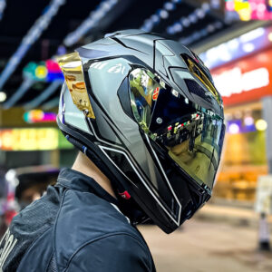 Motorcycle helmet 3c certified men's helmet motorcycle full helmet men and women four seasons universal double lens helmet...