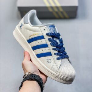Discount Offer CLOT X AD Originals Superstar "Gold Label" # Shell Head LV Limited Fit For Both Men And Women White Blue Pr...
