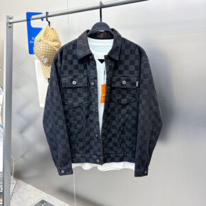 Men's Clothing Spring Jacket Digital Plaid Coat Men's Fashion Plaid Denim Jacket Trend B2BJE1199 - Herrenbekleidung
