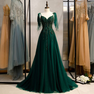 Eening gowns for women performance costumes banquet light luxury niche host long skirt dark green evening gown - Damenbekl...