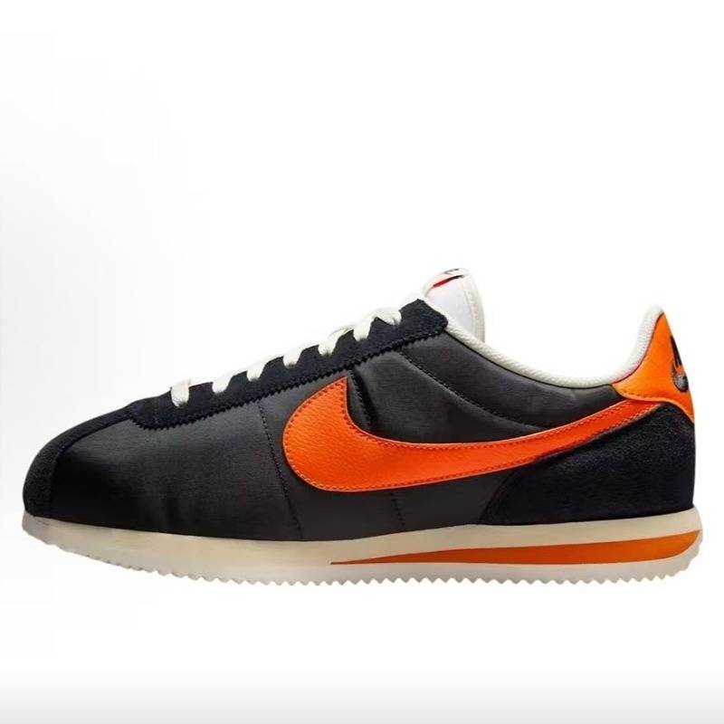Nike Cortez Comfortable, Versatile, Anti-slip, Durable, Low-top Casual Running Shoes For Men And Women In Black And Orange