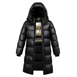 Men's Clothing 2024 New Black And Gold Silk cotton Jacket For Men And Women, Same Style, Shiny Winter Warm Thick Couple Hi...