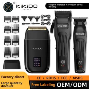 Professional Barber Clipper Kit – Cordless USB Rechargeable Hair Trimmer With Ceramic Blade, Detachable & Washable, Adjust...