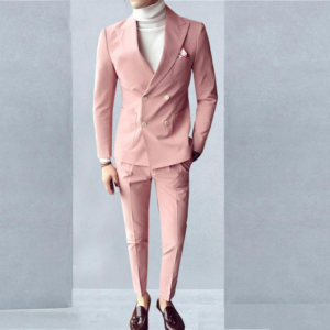 Men's Pink Business Casual Two-piece Groomsman Wedding Banquet Suit - Herrenbekleidung | Technik & Gadgets