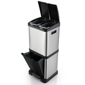 Stainless Steel Step Trash Can – 32L/34L Large Capacity Kitchen Bin With Silent Pedal – Odor-Proof & Easy Clean – Ideal Fo...