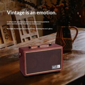 ALATS Portable Small Retro Wooden Bluetooth Wireless Speaker Sound Quality High Power Card Insertable USB Flash Drive - Co...
