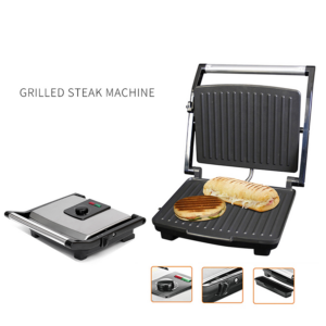 202 Stainless Steel Home Office Sandwich Maker Grilled Noodles Griller Removable Non stick Plate Electric Grill 2000W - Ko...