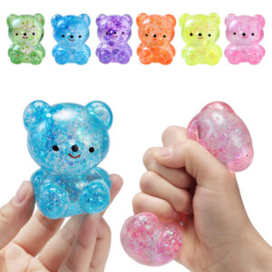 Foam Squishies Internet Celebrity Bear Maltose Ball, Pinching Gold Powder Animal Duck Decompression Venting Ball Decompres...
