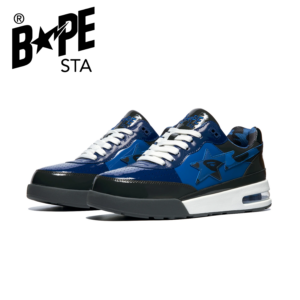 A BATHONG APE Bape ROAD STA Patent Leather Trendy Casual Low Cut Fashionable Board Shoes Dark Blue Air Max Men And Women -...