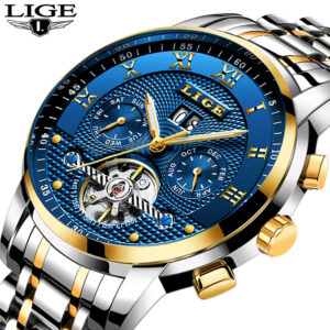 LIGE's New Tourbillon Multi Functional Frosted Surface Fully Automatic Nical Waterproof Leisure Watch - Herrenschmuck