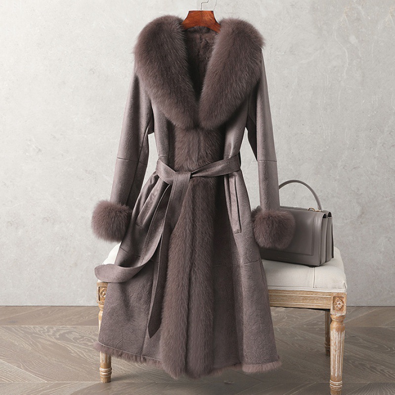 Women's Clothing Luxury Faux Fur Coat Long Elegant Jacket Soft Rabbit Hair Imitation Slim Fit Winter Coat For Ladies (Blac...