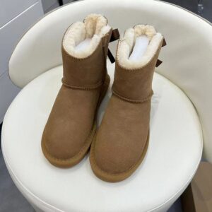 winter new fur snow women's anti slip warm ladies tube ribbon short boots - Schuhe | Technik & Gadgets
