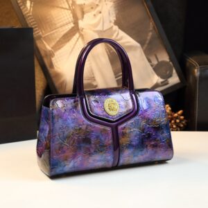Genuine leather women's 2024 new textured flower handbag, elegant and elegant, one shoulder crossbody mom bag - Taschen