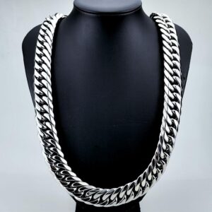 Very Heavy Men's 22mm Width Steel Original Color No Buckle Very Long Solid Chain Necklace - Geschenke | Technik & Gadgets
