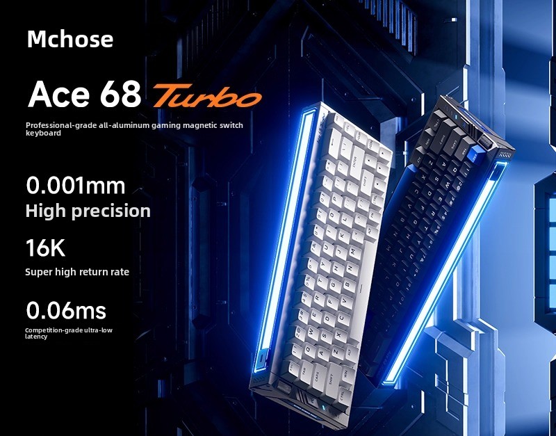 Maicong Ace 68 Turbo Magnetic Axis Keyboard Mechanical 16K Gaming E-sports Special All-aluminum Fearless Contract Tile - C...