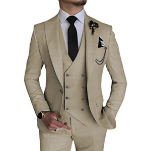 Men's Three-piece Business Suit, Cross-border Best-selling Serge Suit For Men, Wedding Dress, Groom's Best Man's Dress - H...