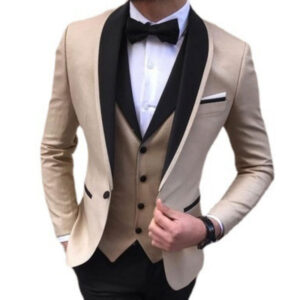 Men's Blazers Large Men's Slim Fit Double Fork Groom's Dress 3-piece Suit Casual Solid Color - Herrenbekleidung