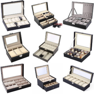 Watch Storage Box 12-digit Watch Case Wooden Pu Leather Watch Case With Lock Watch Case Display Case Storage Box - Herrens...