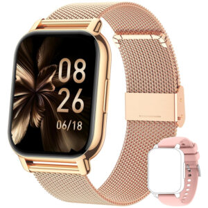 Smartwatch P66 With Voice Assistant, 1.85-inch Activity Bracelet, Blood Pressure, Heart Rate, Blood Oxygen, Women And Men ...