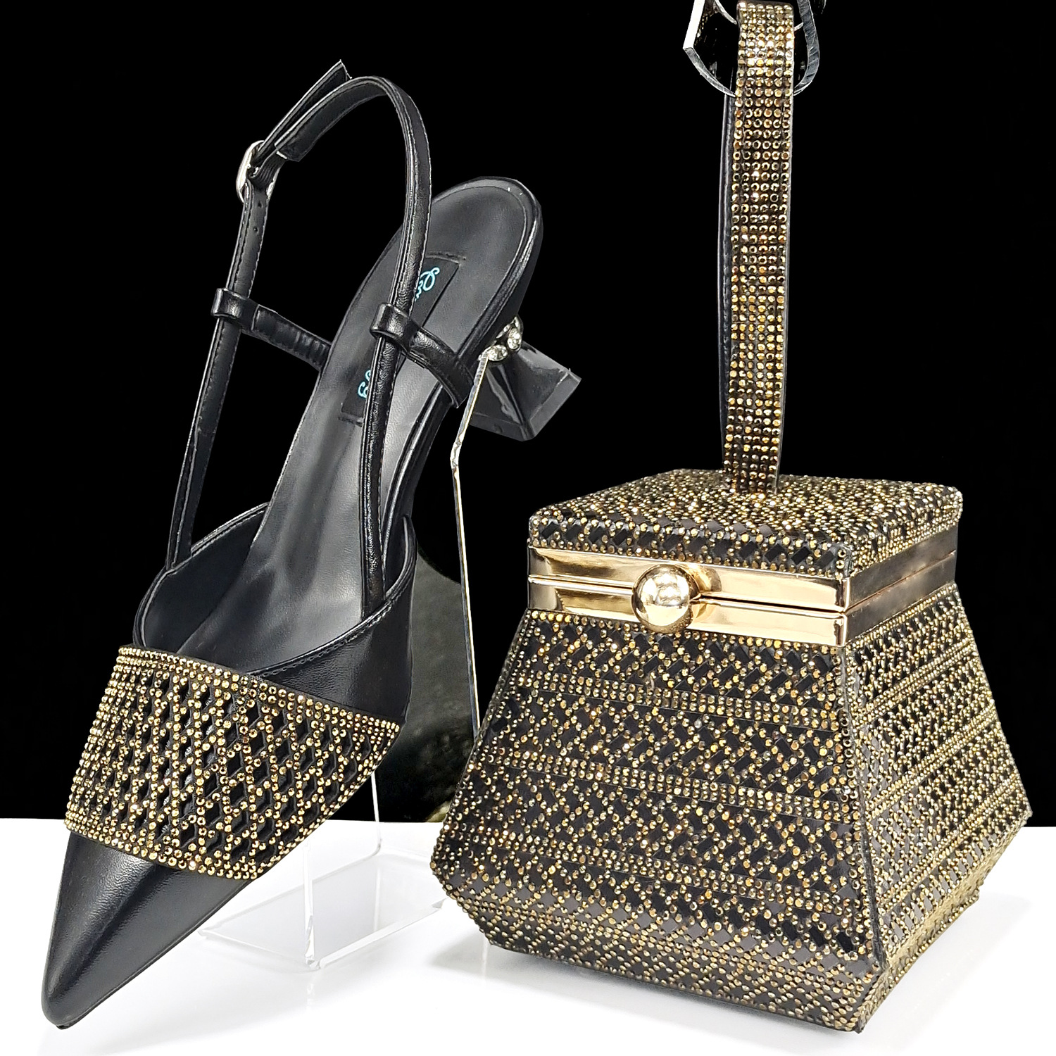 Women’s Shoes women's shoe and bag set simple pointed high heels pyramid shaped handbag suitable for banquets and daily li...