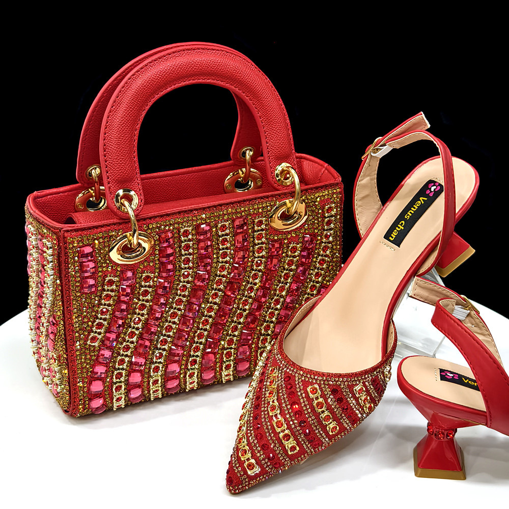 Women's High-Heel Sandals And Handbag Set Export Foreign Trade Shoe And Bag Set Combination Pointed Toe Women's Shoes Matc...