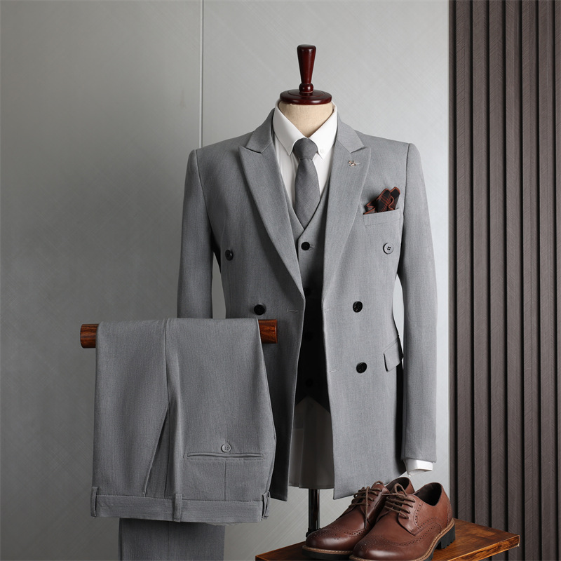 Men's Clothing Double Breasted Suits For Men, Formal Business Casual Fashion, Korean Style, Slim Fit, Large Size, Wholesal...