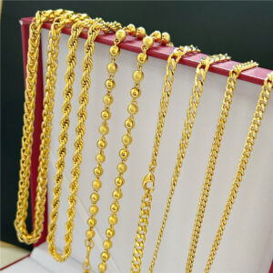 Men's Figaro Chain European And American Men's Geometric Figaro Chopard Chain Light Sand Bead Long Necklace Ins Simple Per...