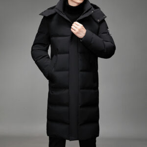 Men's Long Hooded Down Jacket Winter Coat Slim Fit Lightweight Warm Parka For Teens & Adults Warmth​​ - Herrenbekleidung