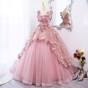 ​​Elegant Dusty Pink A-Line Dress – High Waist Prom Gown For Graduation, Pageants & Formal Events (XS-3XL)​​ - Damenbeklei...