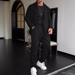 Men's Clothing Four Seasons Trend High Quality Solid Color Suit Trousers Set WL008 MR7 - Herrenbekleidung