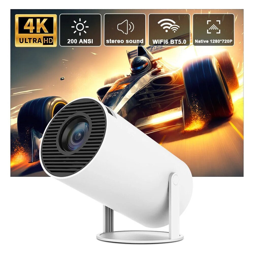 Projector Hy300 4K Android 11 Dual Wifi6 200 ANSI Allwinner H713 BT5.0 1080P 1280*720P Home Cinema Outdoor - Computer