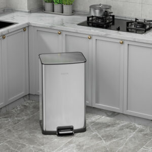 Gaok Pedal Type Stainless Steel Household Trash Can With Lid Kitchen Large Bedroom Living Room Foot - Waschen & Reinigen
