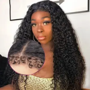 4C Edge Hairline Wigs Kinky Curly 13x6 Lace Front Human Hair Wig PrePluck Baby Hair Natural Hairline Brazilian Remy Hair 3...