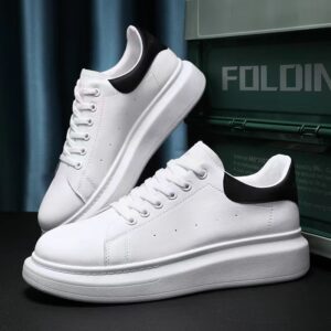 Little white thick soled Korean version, trendy versatile men's shoes, spring autumn height increase, breathable couple - ...