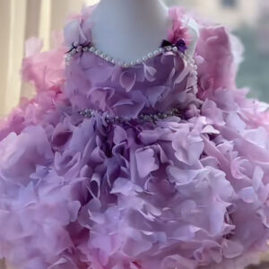 Enchanted Floral Princess Dress – Handcrafted 3d Blossom Tulle Gown For Flower Girls & Special Occasions - Kinderkleidung