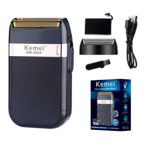 Kemei Electric Shaver For Men Fashionable Men's Leather Shell Waterproof Rechargeable Professional Beard Trimmer Razor KM-...