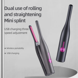 USB charging hair straightener curling and straightening dual-purpose mini electric clip bangs wireless hair straightener ...
