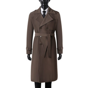 Men's Clothing style lapel long large size loose jacket men's windbreaker men's style high end sense of cool knee length s...