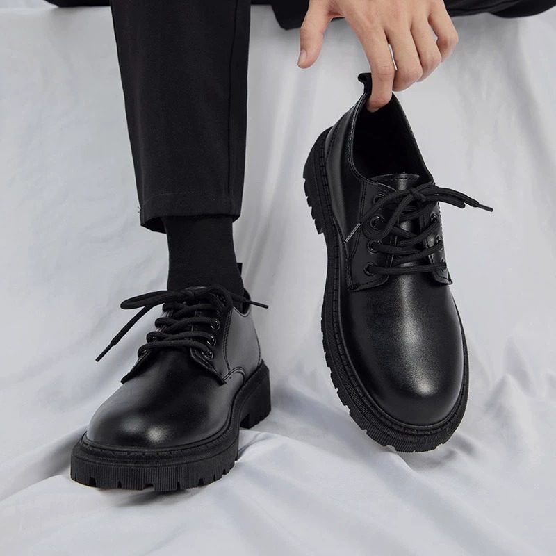 For Leather Men, Autumn New Style, Business Formal Casual Shoes, Youth British Thick Soled, Internally Raised Office Men, ...
