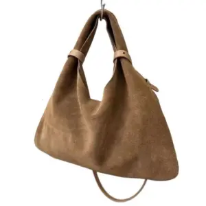 Hot Russia Soft Lamb Cashmere Large Triangle Tote Winter 2025 Genuine Leather Veet Women Underarm Shoulder Bag Handbag - T...