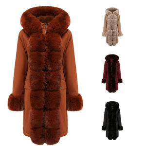 Women's Clothing Women's autumn and winter fleece cotton coat women's detachable fur collar warm party overcome - Damenbek...