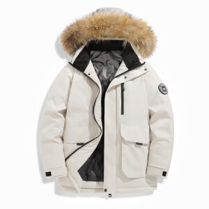Men's Clothing Thickened Hooded Down Jacket, 550 Fill Power White Duck Down, Winter Warm Coat For Youth & Big Sizes, Casua...