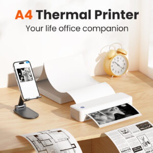 Bluetooth-Thermoetikettendrucker für A4/57 mm/77 mm/107 mm Druck - Kompatibel mit Android/Windows - Computer-Komponenten