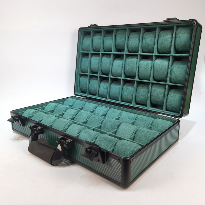 48-Slot Watch Storage Box With Handle - Premium Jewelry Display Case For Watches & Accessories - Portable Travel Organizer...