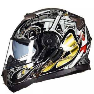 Motorcycle Helmet Exposing Helmet Winter Electric Car Helmet Riding Full Face Personality Warm Anti-fog Full Helmet - Trag...